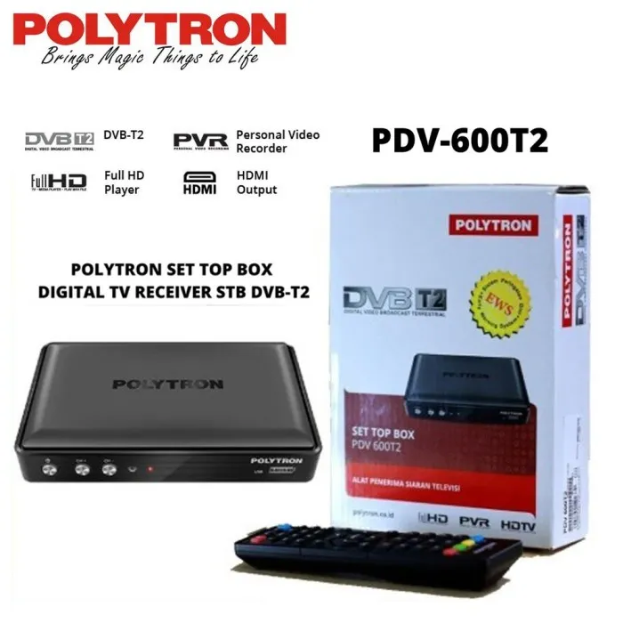ORIGINAL Polytron Set Top Box Digital PDV 620T2 / PDV 610T2 / PDV 600T2 DVBT2 set top box tv