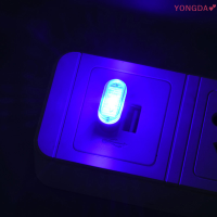 YONGDA? ไฟรถยนต์ LED USB 1ชิ้นโคมไฟตกแต่งบรรยากาศภายในรถยนต์