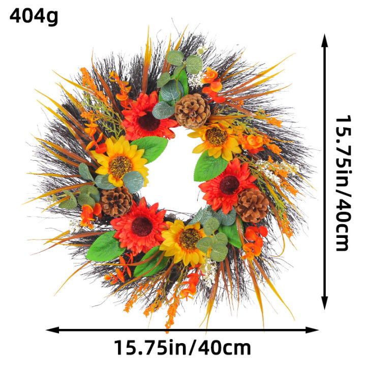 สนผลไม้-girasol-ดอกไม้มงกุฎลานกลางแจ้งจำลองดอกไม้มงกุฎบ้านประตูแขวนตกแต่ง