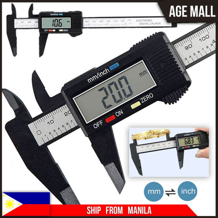 150mm Electronic Digital Vernier Caliper LCD Carbon Fiber Dial Vernier ...