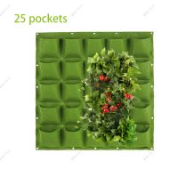 Plant Pot 25 Pockets Wall Hanging Planting Bags Green Grow Bag Planter Vertical Garden Vegetable Living Bonsai Flower WB15TH