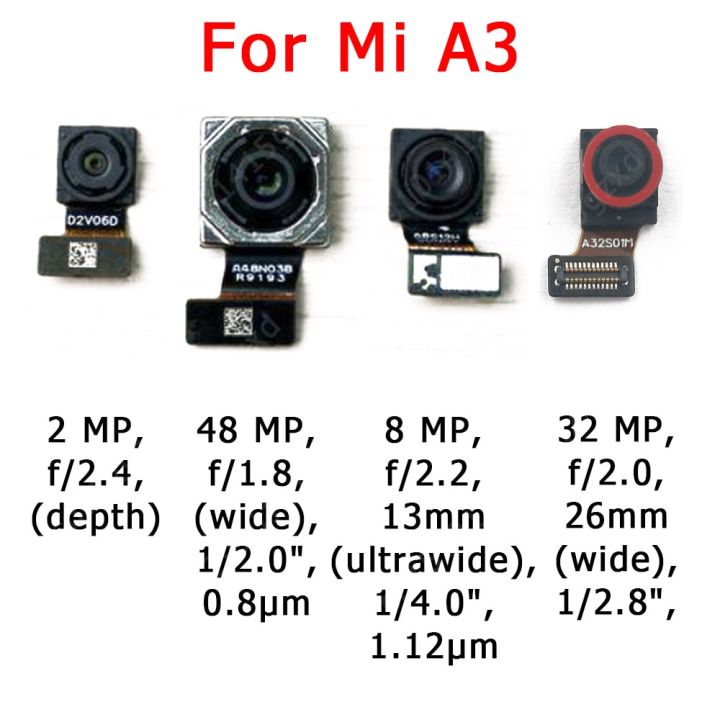 กล้องหน้าหลังของแท้สำหรับ-mi-a1-5x-a2-lite-6x-a3หันหน้าหลักด้านหน้าโมดูลกล้องชิ้นงอสำหรับเปลี่ยนอะไหล่
