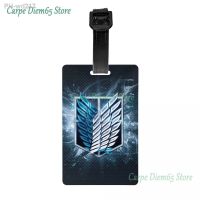 Wings Of Freedom Luggage Tags for Suitcases Fashion Attack On Titan Anime Manga Baggage Tags Privacy Cover ID Label