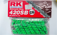 โซ่RK โซ่ RK 420-120 (สีเขียว) อุปกรณ์แต่งรถ อะไหล่แต่งรถ อะไหล่มอเตอร์ไซค์ มอเตอร์ไซค์ แต่งรถมอเตอร์ไซค์ **มีบริการเก็บเงินปลายทาง