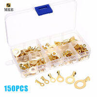 150 Pcs Ring Terminal Kit Electrical Wire Connectors Crimp Brass Accessories