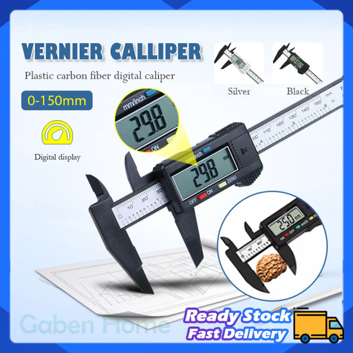 Digital Vernier Caliper Measuring Instrument 0-150mm 6-inch LCD Ruler ...