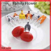 Family Flower Flash Sale 7pcs มินิสัตว์หยิบขนมเค้กขนมหวานอาหารผลไม้ Forks Bento Accessories