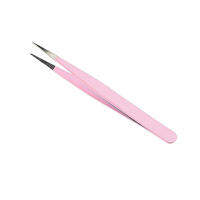 2PCS Extensions Pink Eyelash Steel Tweezer Bend Nippers