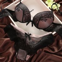 【CC】✇❖  6 Colors Brassiere Set Sets Crop Top Female Underwire Push Up