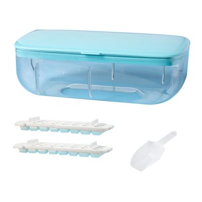 Press Type Silicone Square Ice Mold Ice-Cube Trays Lid Mold Storage Box Ice-Cube Maker Cool Drinks Kitchen Bar Yellow