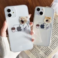 Funny Cartoon Working Cats and Dogs Clear Phone Case For iPhone 14 13 12 11 Pro Max Mini XR XS X 14Plus Thin Soft Silicone Cover