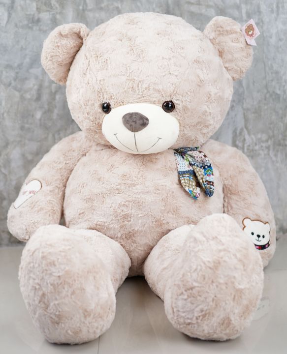 radatoys-ตุ๊กตาหมี-จัมโบ้-ขนกุหลาบ-ลายปัก-gift-for-you-ที่แขน-ขนาด-1-3-เมตร-ขนฟูนุ่มๆ-สีครีม