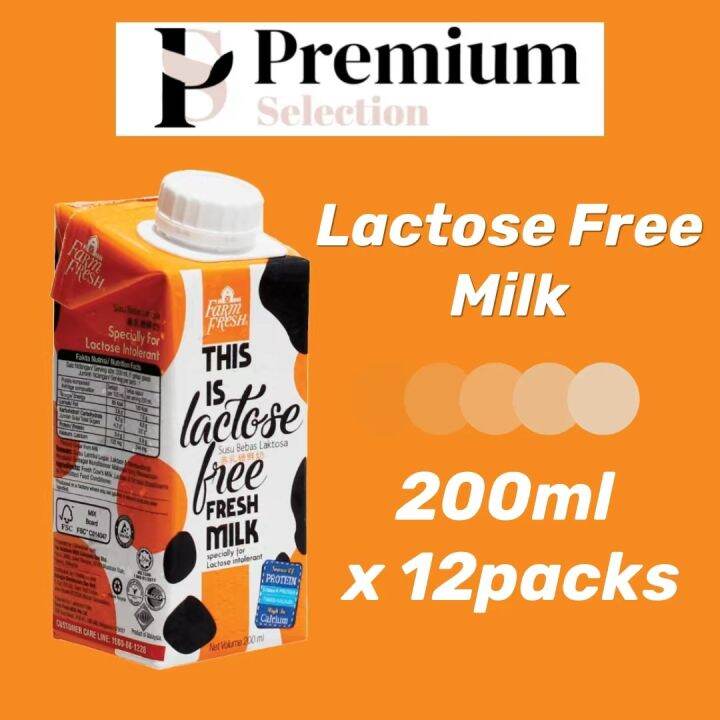 SUSU UHT FARM FRESH UHT MILK LACTOSE FREE MILK 无乳糖鲜奶 12包X200ml Lazada