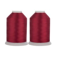 Simthread Red 800 Trilobal Polyester Embroidery thread Sewing Thread 40wt Tkt 120 Tex 27 in 1100Y with 2 Spools