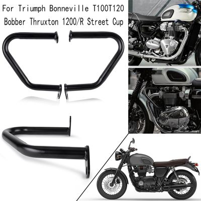 Bumper Frame Protection Engine Guard Crash Bars Parts Accessories for Triumph Bonneville T100T120 Bobber Thruxton 1200/R Street Cup Silver