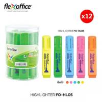 ยกกระปุก!! FlexOffice ปากกาเน้นข้อความ ขนาด 4.0mm ปากกาไฮไลท์ รุ่น FO-HL05 Highlighter (12แท่ง/กระปุก) พร้อมส่ง