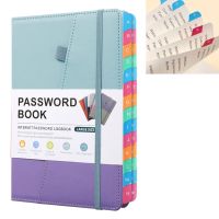 +【； PU Cover Password Managing Portable Laminated Alphabetical Tabs Pen Loop Thick Inner Pocket Home Office School Student Note Book