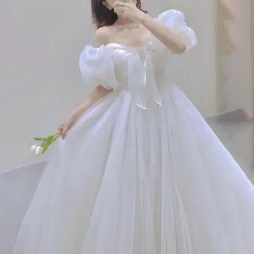 White Wedding Dress Long Puffy Best Price in Singapore Feb