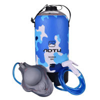 Camping Shower Pouch 12L/3.2Gallons Outdoor Water Bag PVC Portable Bath Bag with Foot Pump and Shower Head for Camping Hiking Supplies