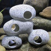 Aquarium Rock Cave Fish Tank Pond Hideaway for Shrimp Cichlid Hiding Breeding Spawning Hideout Decor Fish Tank Stone Ornament