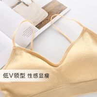 Threaded cloth tube top No steel ring thin camisole Thin shoulder straps tube top sports