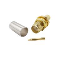 RF Coax SMA Connector SMA Female Plug Crimp Solder Center Nut Bulkhead Crimp Connector for RG58 RG142 RG400 LMR195 Cabl Electrical Connectors