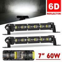 NAOEVO 7" 6D Slim LED Light Bar Work Light 12V 24V Driving Fog DRL Combo Car led bar For off road Jeep A 4WD barra de led