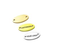 50pcs customized clothing labels-14x6mm 12x22mm 15x35mm Engravable Oval Connecter in Mini Size-custom your logo or design