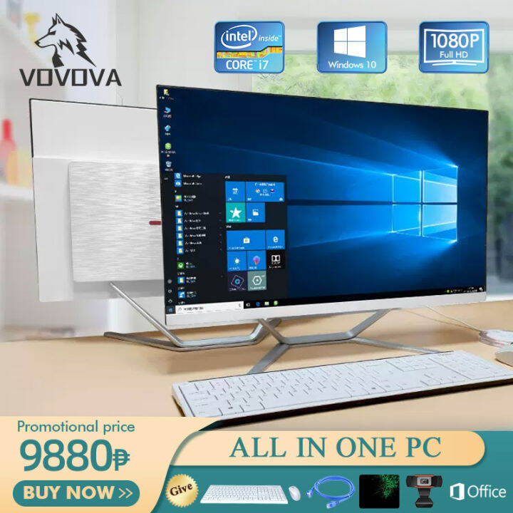 VOVOVA All In One PC Computer Set New Core I3 I5 I7 24inch Desktop