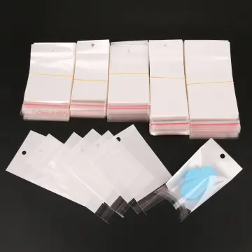 100Pcs/Pack Hanging Self Adhesive Bags Transparent OPP Plastic Self Seal  Bags For Gift Packaging Beads Jewelry Storage Pouch