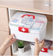 Hộp Y Tế Đựng Thuốc Tủ Thuốc Y Tế Gia Đình Nhiều Ngăn Mini ZA19