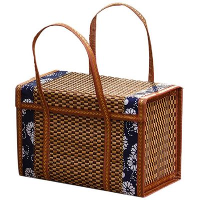 Woven Bamboo Products Camping Portable Storage Box Hand-Woven Basket Special Outdoor Picnic Basket Woven Basket