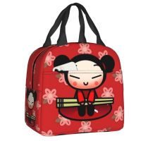 ▲▥ Cartoon Anime Pucca Resuable Lunch Boxes Women Leakproof Cooler Thermal Food Insulated Lunch Bag School Children Student