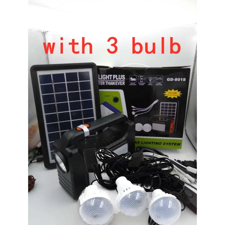 GDPLUS SOLAR LED 9V 3W SOLAR PANEL GD 8018 Plus Solar Lighting System ...