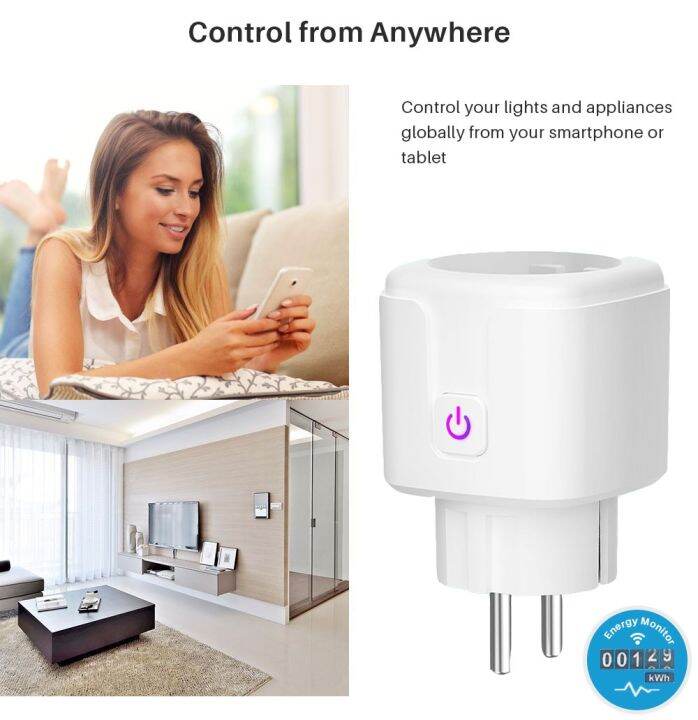 new-popular89-16a-euwifiplug-ทำงานร่วมกับ-alexahome-tuya-app