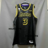 Mens New Original NBA Los Angeles Lakers 3 Anthony Davis Jersey 2020 Finals Black Mamba Swingman Heat-pressed