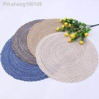 Japanese-style Ramie Round Placemat Western Table Linen Pad Insulation Woven Bowl Mat Cup Coaster 38cm