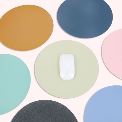 Round Mouse Pad Single-sided Solid Color Universal Non-slip Pad Mouse Pad Suitable for Laptop Office Leather Gaming Mouse Pad