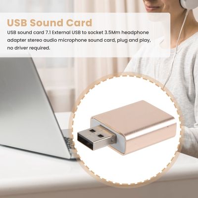Usb Sound Card 7.1 External Usb To Jack 3.5Mm Headphone Adapter Stereo Audio Mic Sound Card For Pc Computer Laptop