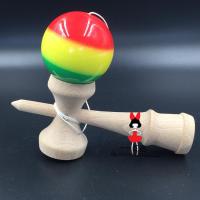 TWB retail rainbow kendama rasta three colors for adult pu paint glassy paint