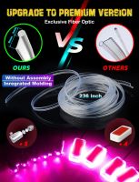 9 In 1 RGB LED ภายในรถ Ambient ไฟไฟเบอร์ออปติก Strip พร้อมไฟประตูเท้า Universal Neon Auto ตกแต่งบรรยากาศ Lamp