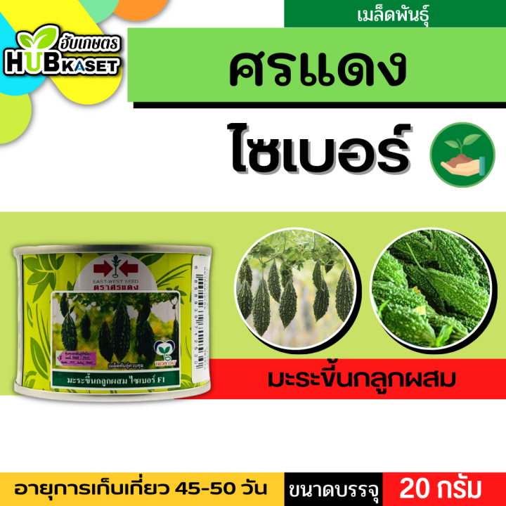 ศรแดง 🇹🇭 มะระขึ้นกลูกผสม ไซเบอร์ F1 แบบกระป๋อง ขนาดบรรจุ 20 กรัม อายุเก็บเกี่ยว 45-50 วัน