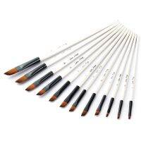 【cw】 9/10/12PCS Paintbrush Oblique Paint Brushes Set for Canvas Watercolor Gouache Painting ！