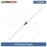 ❂◕✁ 34 Values 0.5W Zener Diode kit Rectifier Assortment 2V 3V 3.3V 4.7V 5V 5.1V 5.6V 7.5V 10V 12V 13V 15V 18V 24V 30V 33V 200V Set