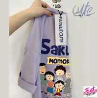 [เสื้อยืดOversizeสำหรับสาวอวบ] เสื้อยืดลายSakura MoMoKo น่ารักที่สุดดด รหัสmomoko1
