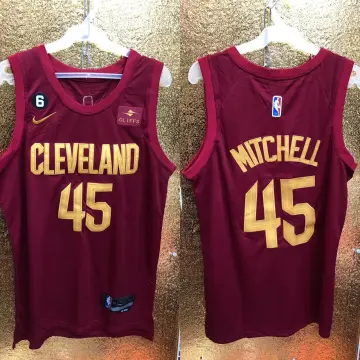 Nike Men's Cleveland Cavaliers Donovan Mitchell #45 Red Dri-Fit Swingman Jersey, XL