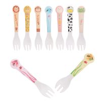 ♦✆◄ Cute Cartoon Pattern Bamboo Fiber Dinner Fork Children 39;s Baby Kids Food Picks Solid Feeding Tableware Cutlery