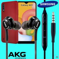 หูฟัง สมอลทอล์ค Samsung แท้ 3.5 mm Aux In-Ear ซัมซุง Galaxy A01 ทุกรุ่น อินเอียร์ สายผ้าถัก เสียงดี เบสหนัก เล่น-หยุด-เลื่อนเพลง ปรับระดับเสียง