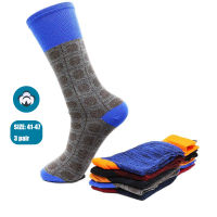 3 Pair Mens Business Socks Cotton Large Size Breathable Casual Fun Color Soft Breathable Summer Winter for Male Sock Size 41-47