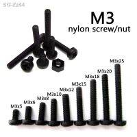 50pcs Black Plastic Nylon Metric Threaded Round Pan Phillips Head Screw Bolt Hex Nut M3x5 6 8 10 12 15 18 20 25mm